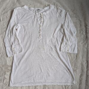 Kismet White Henley Blouse, sz S